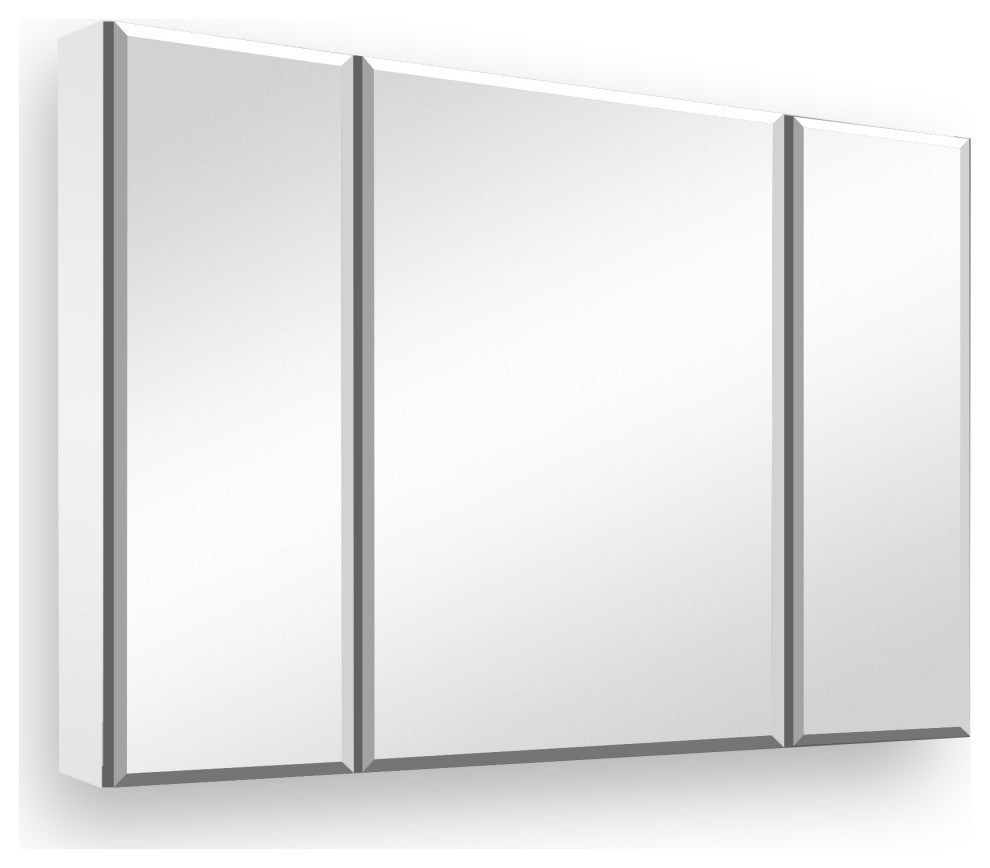 Frameless Aluminum Medicine Cabinet Adjustable Shelves,36x26Inch