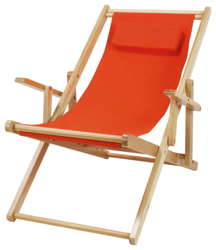 0Sling Chair Natural Frame-Orange Canvas
