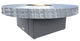 Circular Fire Pit Table, 48 D, Natural Gas, Brushed Aluminum Top, Gray