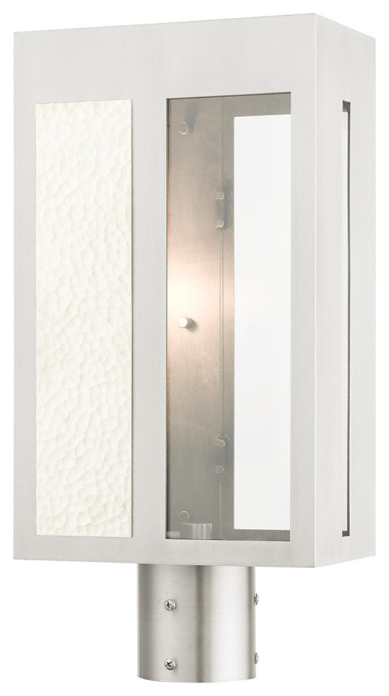 Brushed Nickel Contemporary, Nautical, Sophisticated Outdoor Post Top Lantern