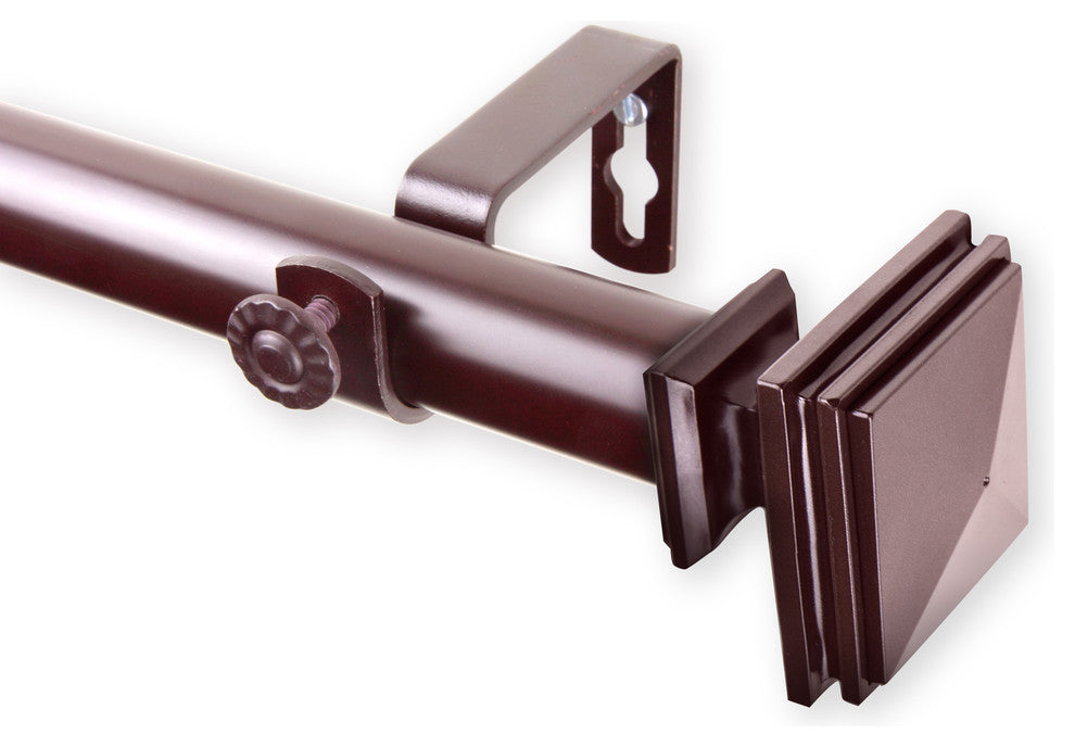 Wilson 1" Curtain Rod, Mahogany, 48-84"