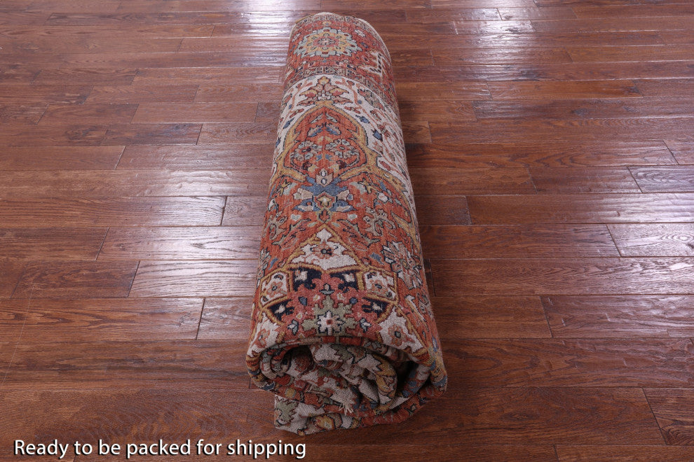 Handmade Persian Fine Serapi Wool Rug 8' 8" X 11' 9" - Q14703