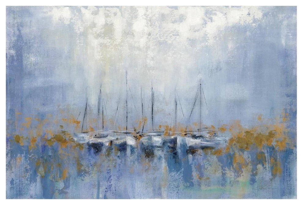 "Boats in the Harbor I" Digital Paper Print by Silvia Vassileva, 62"x42"