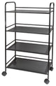 4 Tier Metal Cart with Wheels, Black