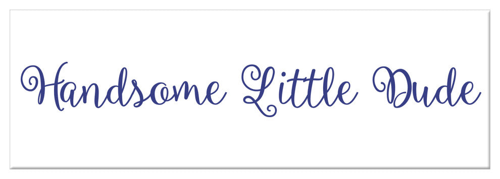 Handsome Little Dude 12"x36" Canvas Wall Art, Blue