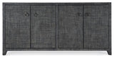 Bar Harbor Raffia 4 Door 70 Sideboard, Charcoal