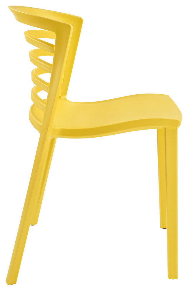 Modern Contemporary Kitchen Dining Side Chair Yellow, Outdoor and Indoor