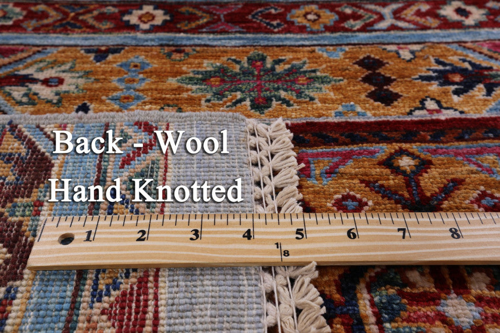 Hand Knotted Khorjin Super Kazak Rug 5' 9" X 7' 10" Q7671