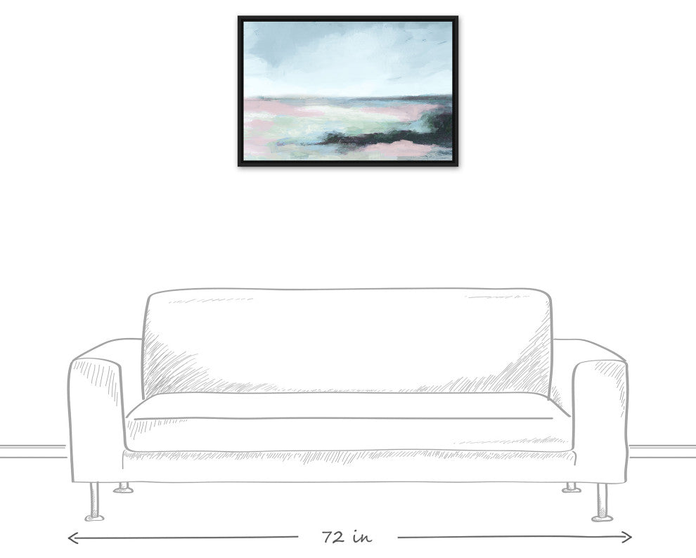 Soft Coastal Ocean Green 2 20x30 Black Floating Framed Canvas
