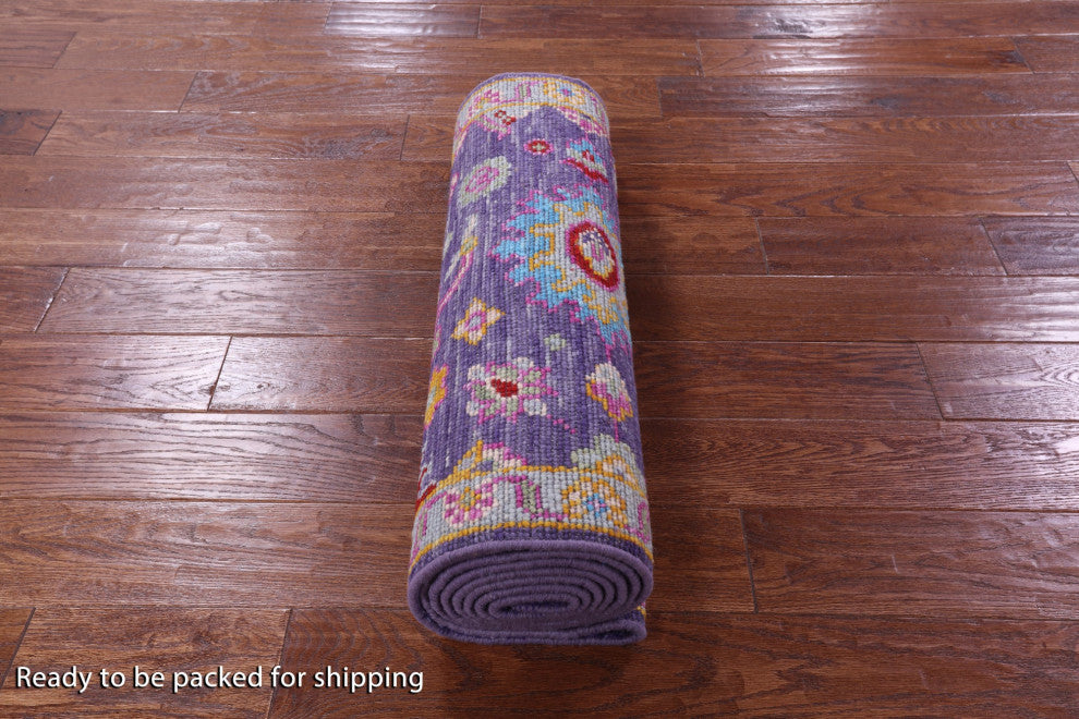 2' 6" X 10' 4" Runner Turkish Oushak Handmade Wool Rug - Q15496