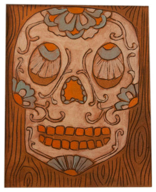 Wood Skull Wall Art, Unframed