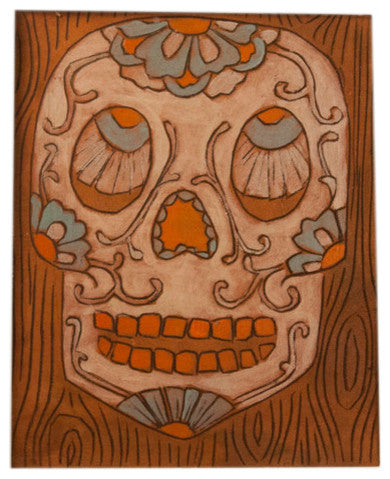 Wood Skull Wall Art, Unframed