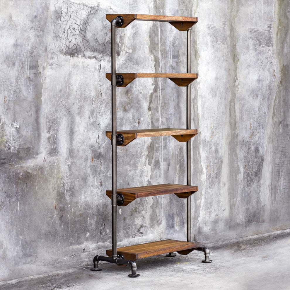 Uttermost 25414 Rhordyn 30"W Five Shelf Iron and Wood Utility - Natural
