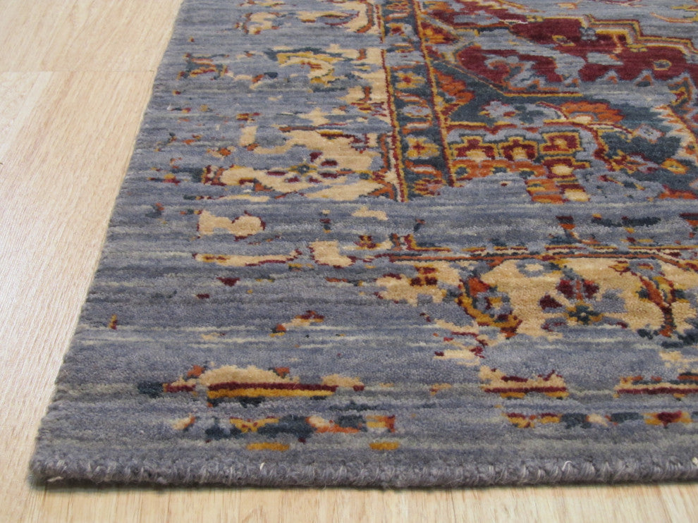 Gold Traditional Geometric Bohemian Serapi Area Rug