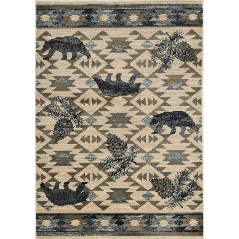 KAS Chester 5634 Ivory/Blue Montana Area Rug, 5'x8'
