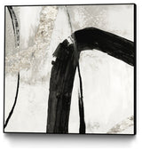 "Black Ink II" Art block Framed Canvas, 20"x20"