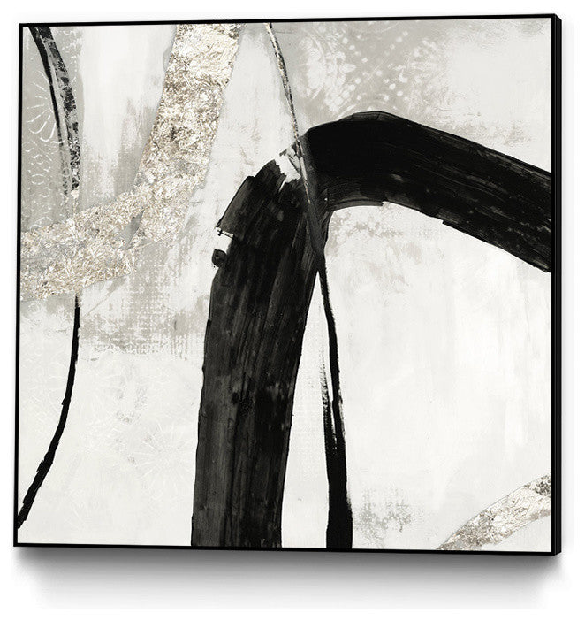 "Black Ink II" Art block Framed Canvas, 20"x20"