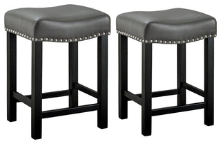 Aspen Gray PU Counter Stool, Set of 2
