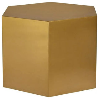 Hexagon Coffee Table in Brushed Gold with Modular Metal Design