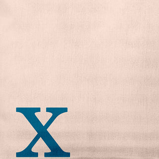 18" x 18" Modern Monogram Indoor/Outdoor Polyester Throw Pillow, Autumn Blue