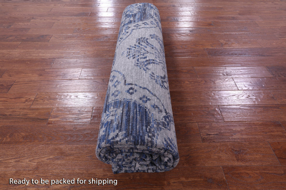 Modern Hand-Knotted Wool Rug 9' 1" X 12' 2" Q8761