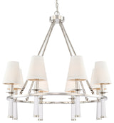 Baxter 8-Light Chandelier, Polished Nickel