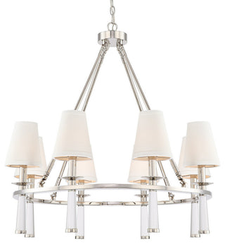 Baxter 8-Light Chandelier, Polished Nickel