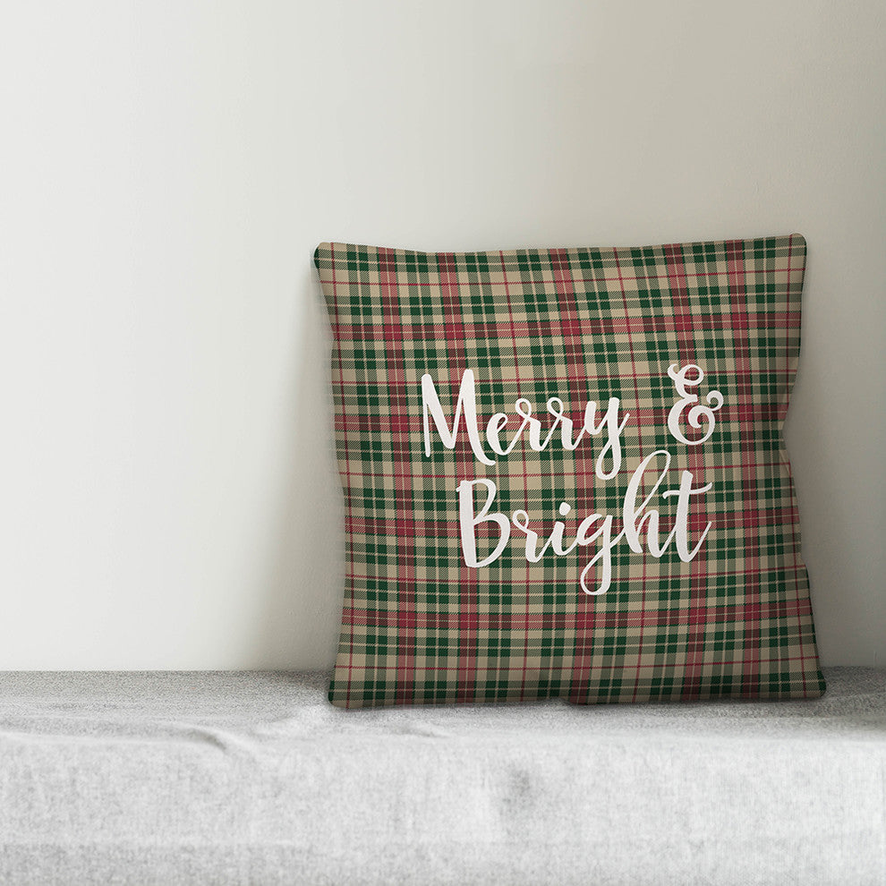 Merry & Bright, Tartan Plaid 18x18 Throw Pillow
