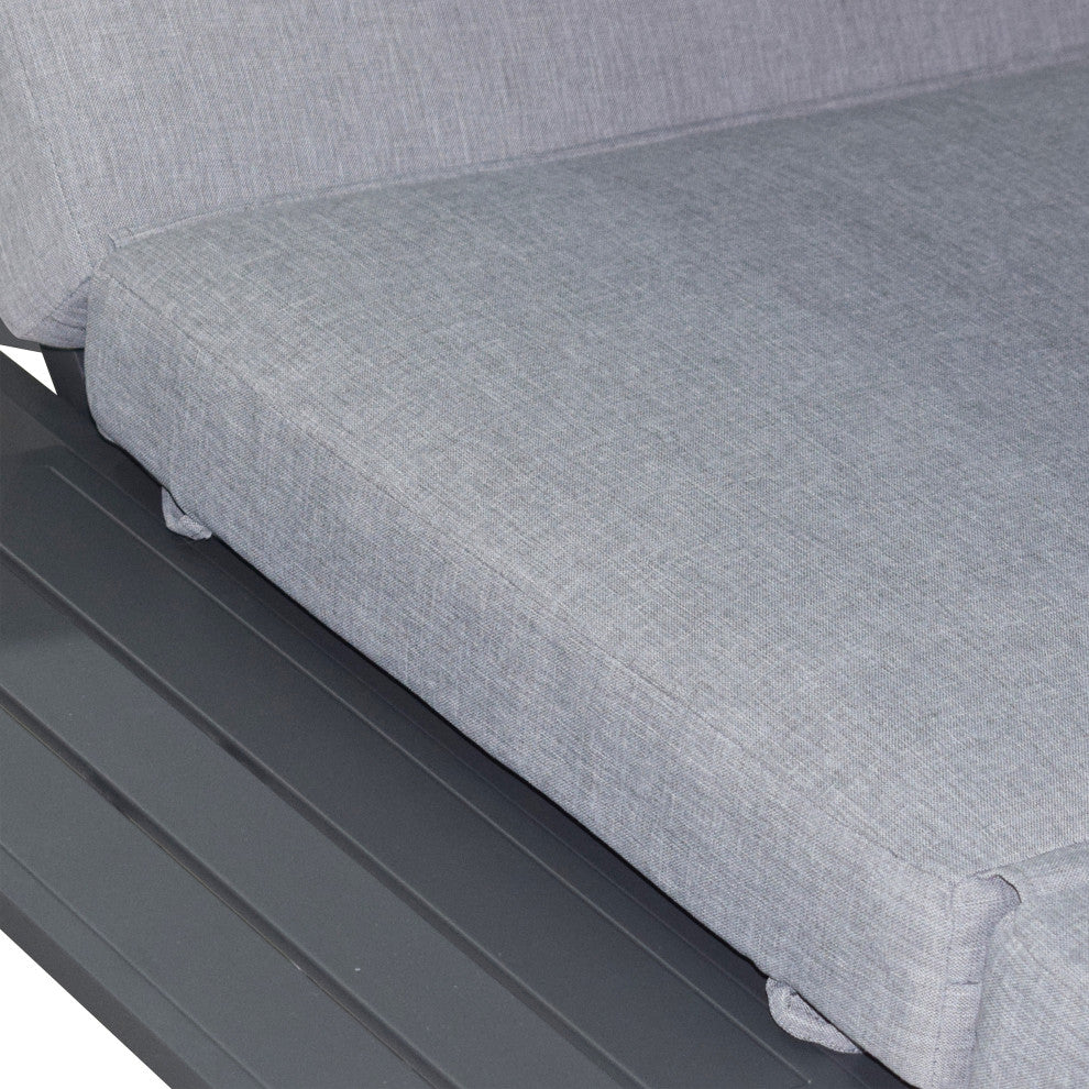 Outdoor Rectangular Patio Daybed, Gray