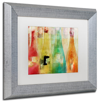 Color Bakery 'Bouteilles' Art, Silver Frame, White Matte, 14"x11"