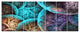 Colorful Dramatic Clouds, Abstract Art on Canvas, 83"x32", 7 Panels