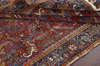 Consigned, Persian Oriental Antique Handmade Low Pile Carpet, Red, 10'4"X7'0"
