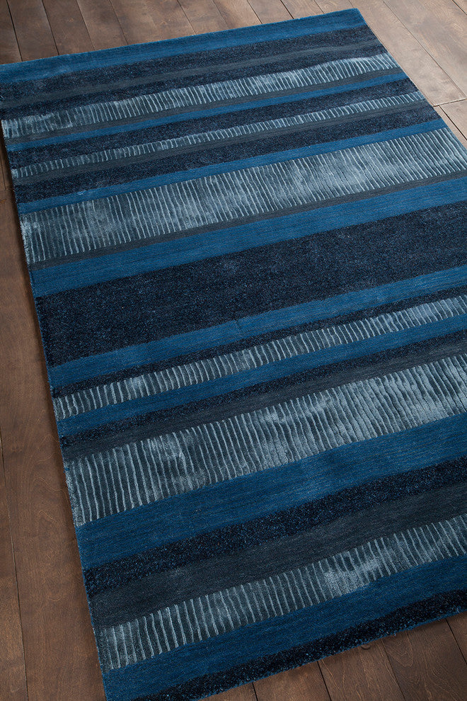 Amigo Contemporary Area Rug, Blue and Gray, 7'9"x10'6"