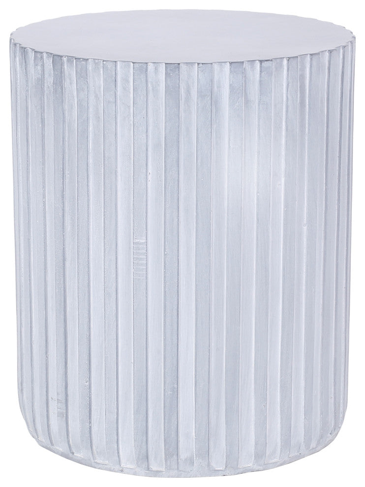 Abney Outdoor Lightweight Concrete Side Table, Gray Blue