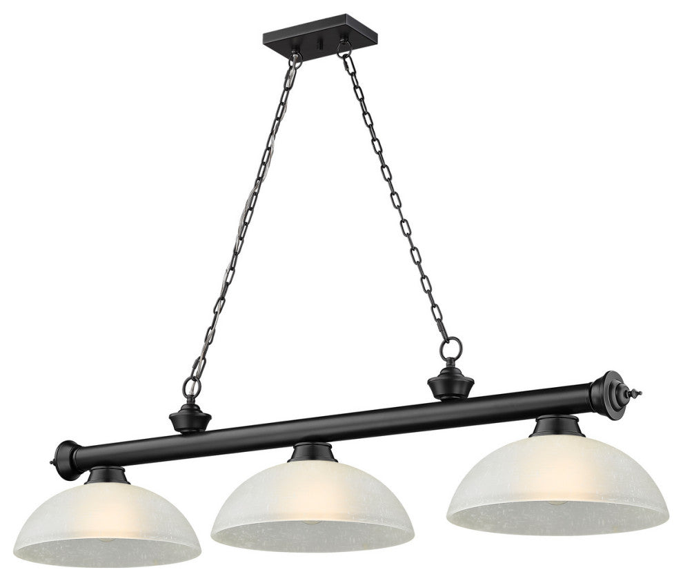 Zlite 2306-3MB-DWL14 3-Light Billiard, White Linen