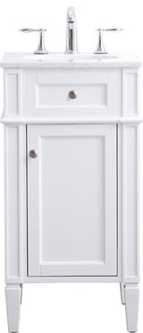 Contemporary White Vanity Set With Solid Wood