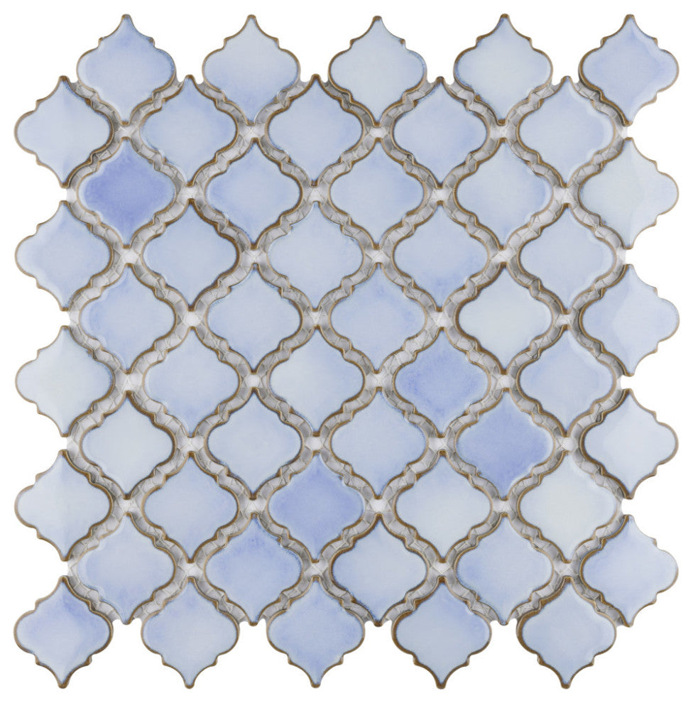 Hudson Tangier Mosaic Floor and Wall Tile, Frost Blue