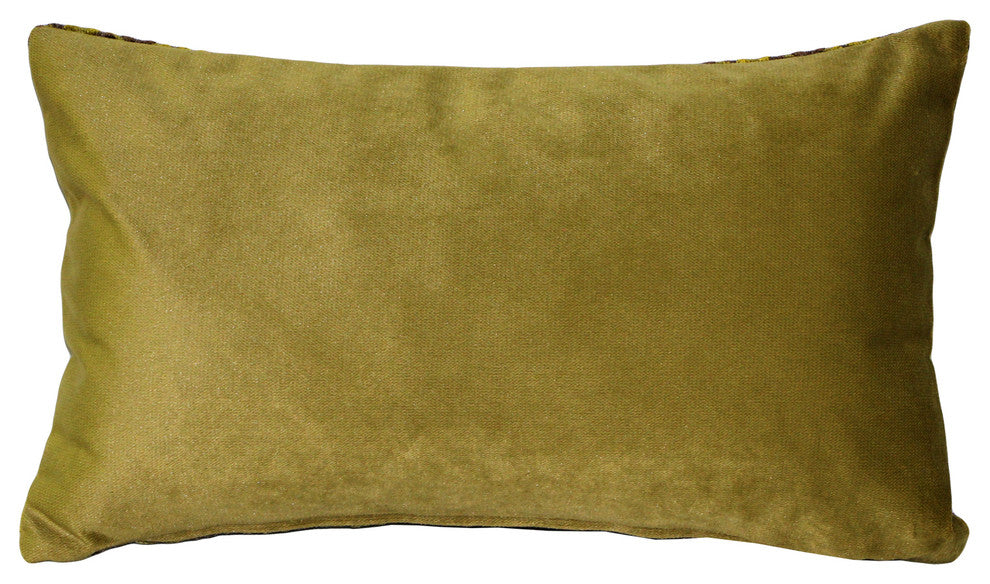 Velvet Geometric Pattern Decorative Throw Pillow, Jager Sage Diamond, 12"x20"