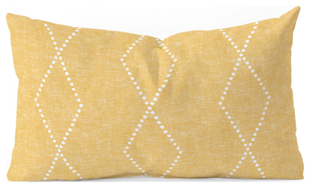 Little Arrow Design Co Geo Boho Diamonds Gold Oblong Throw Pillow