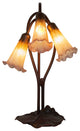 Meyda Lighting 16"H Amber/Purple Pond Lily 3-Light Accent Lamp