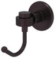 Continental Robe Hook With Groovy Accents, Antique Bronze