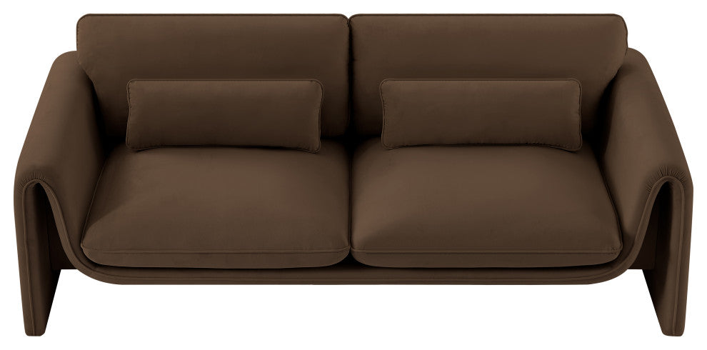 Sloan Brown Velvet Fabric Sofa