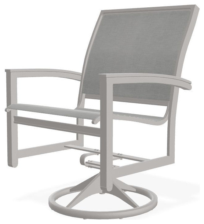 Bazza Sling Outdoor Swivel Rocker, Alloy/Warm Gray