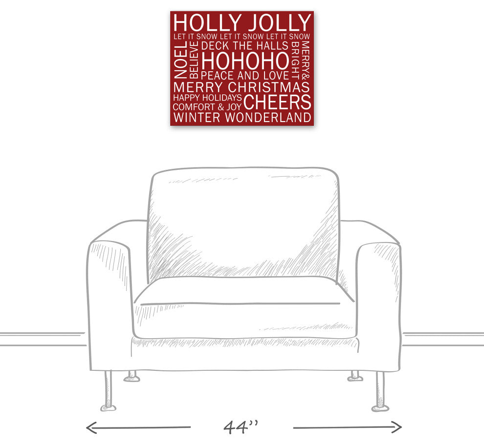 Christmas Sayings Red 2 16x20 Canvas Wall Art