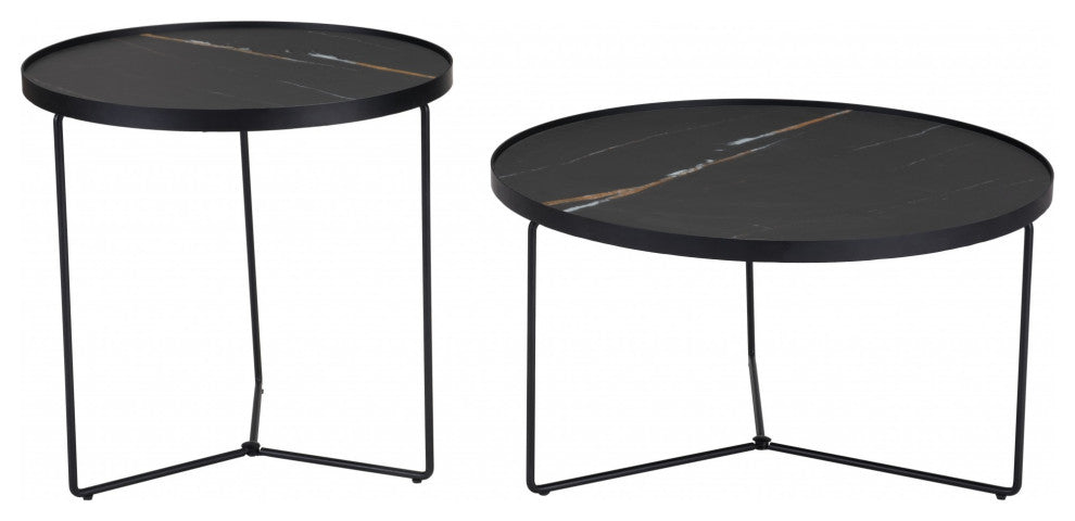 Set of 2 Harrison Coffee Tables Black
