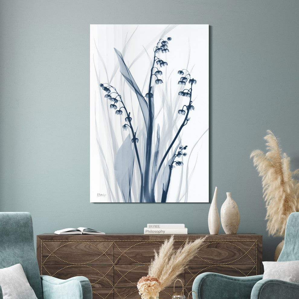 "Radiant Blues 2" Frameless Free Floating Panel Graphic Wall Art, 48"x32"