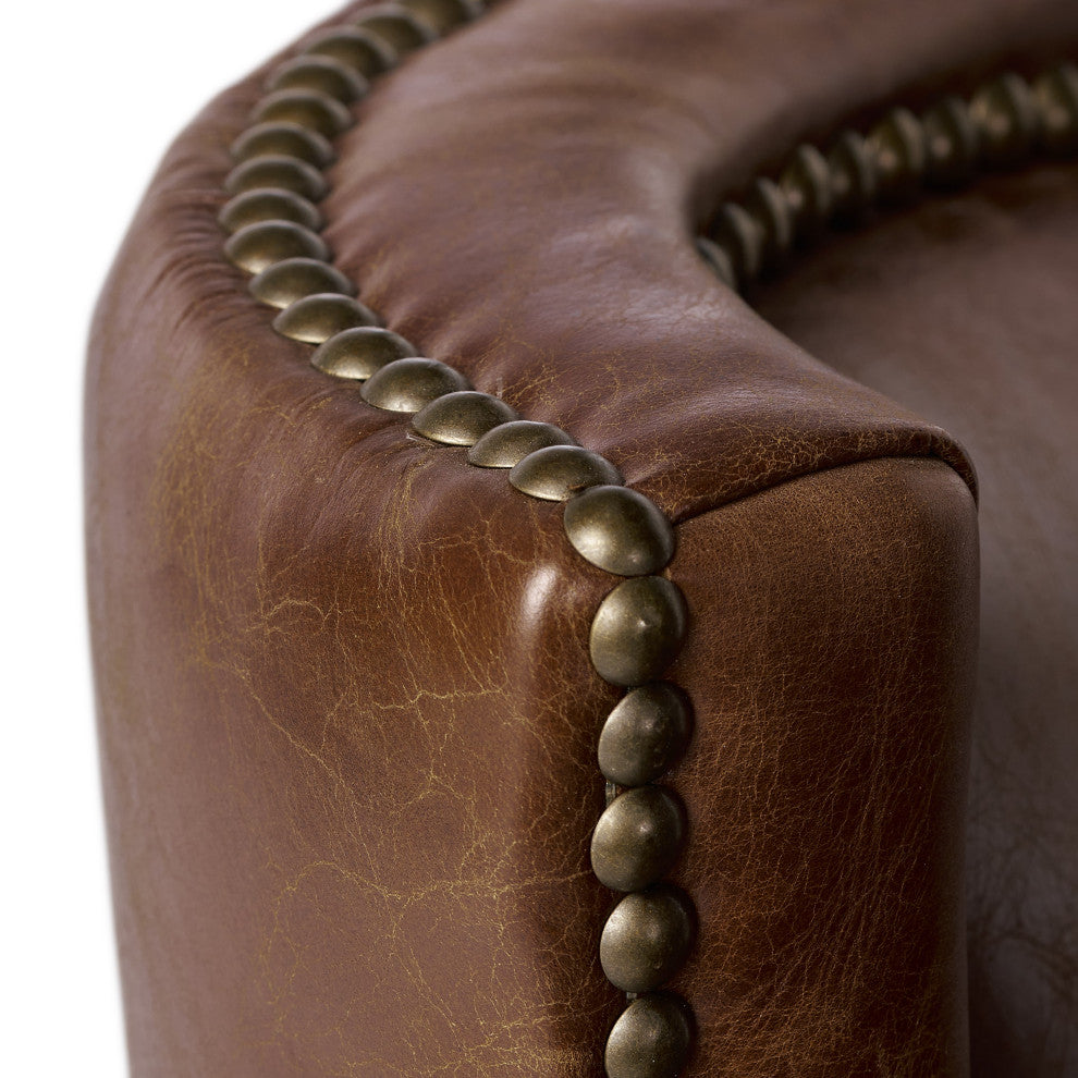 Tiller Top Grain Vintage Design Brown Leather Club Chair