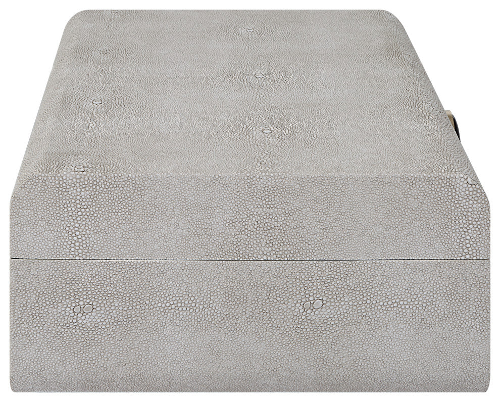 Uttermost Lalique White Shagreen Box