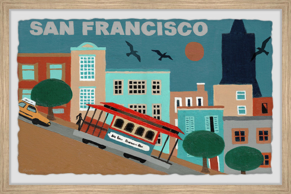 "Classic Cable Car" Framed Painting Print, 18x12