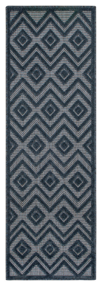 Nourison Versatile 2' x 6' Navy Blue Modern Rug